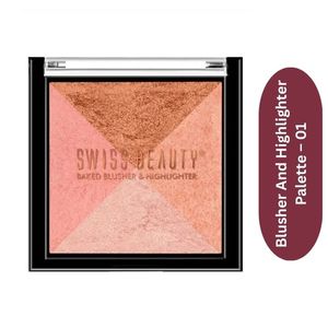 Swiss Beauty Baked Shimmer Blusher And Highlighter Palette 01